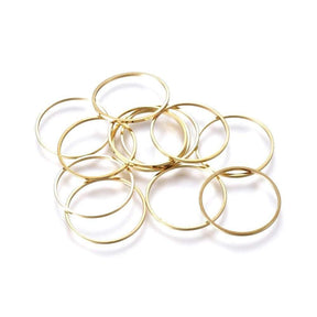 Messing Ring, Forgyldt, 20mm, 10 Stk - Uniq Perler - 0000004139