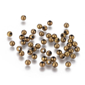 Metallperlen, Antik Bronze, 4mm, (400 Stk.) - Uniq Perler - 0000000960