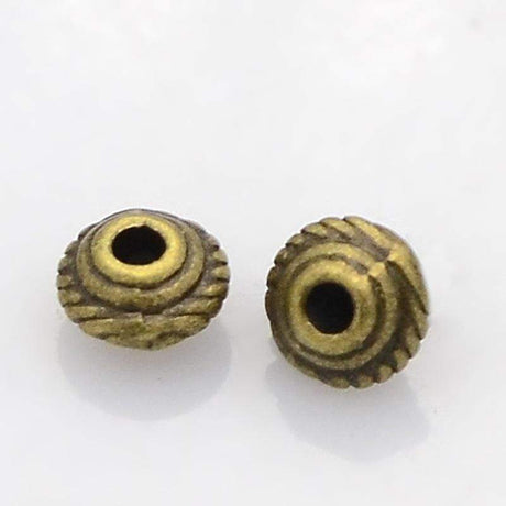 Metal Perler, Antik Forgyldt, 5x3mm, 20 Stk - Uniq Perler - 0000006621, 169043345617413911115852