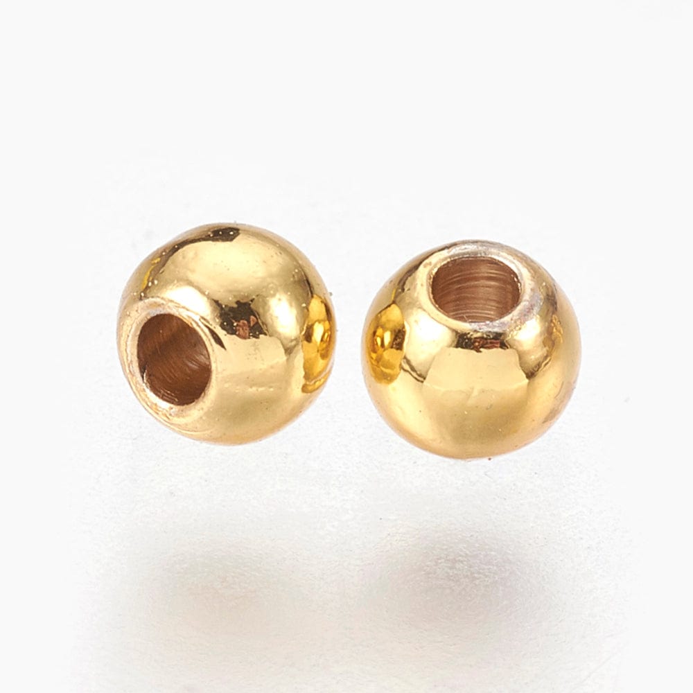 Metal Perler, Forgyldt Messing, 2x3mm, 20 Stk - Uniq Perler - 14131