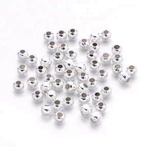 Metallperlen, versilbert, 3mm, 20g, (ca. 400 Stück) - Uniq Perler - 562854