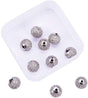 Metallpärlor med Zirkonia, 9 - 10mm - Uniq Perler - 0000006755