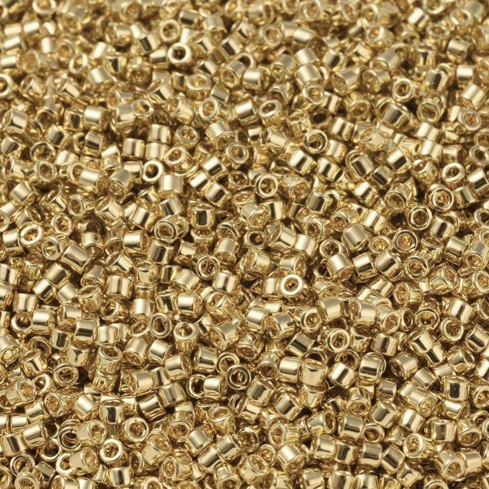 Miyuki Delica Perler, DB 0031, Langtidsholdbar 24K Guldbelagt, 11/0, 7,2gr - Uniq Perler - 274856