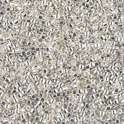 Miyuki Delica Perler, DB 0551, Bright Sterling Plated, 11/0 - Uniq Perler - 454588