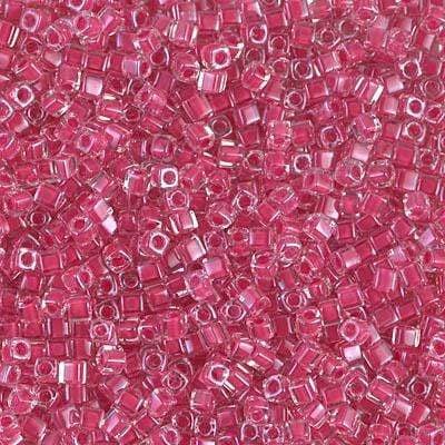 Miyuki Delica Perler, Square, SB18 - 208, Carnation Pink Lined Crystal, 1,8mm - Uniq Perler - 0000004368