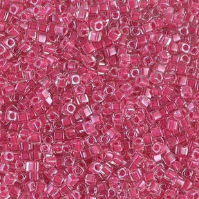 Miyuki Delica Beads, Square, SB18 - 208, Carnation Pink Lined Crystal, 1.8mm - Uniq Perler - 0000004368