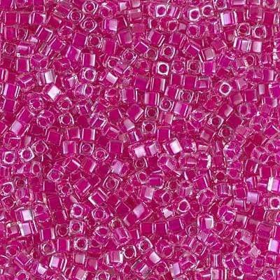 Miyuki Delica Perler, Square, SB18 - 209, Fuchsia Lined Crystal, 1,8mm - Uniq Perler - 4369