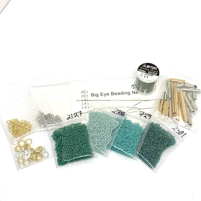 Miyuki Delica Perler Startkit – Grøn Perlemix (Uden Perlevæv) - Uniq Perler - 0000002845