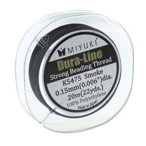 Miyuki Dura - Linienfaden – Grau/Schwarz (0,15 mm) - Uniq Perler - 53964