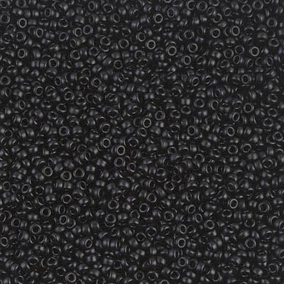 Miyuki Rocailles Perler, RR 401, Black, 11/0 - Uniq Perler - 6661114
