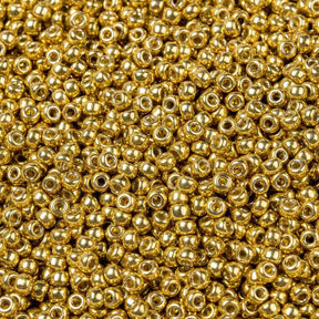 Miyuki Rocailles Perler, RR 4202, Duracoat, Galvanized, Gold, 8/0 - Uniq Perler - 3245324