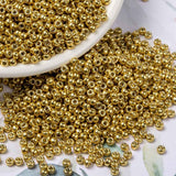 Miyuki Rocailles Perler, RR 4202, Duracoat, Galvanized, Gold, 8/0 - Uniq Perler - 3245324