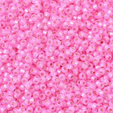 Miyuki Rocailles Perler, RR 575, Dyed Carnation Silverlined Alabaster, 11/0 - Uniq Perler - 0000008210