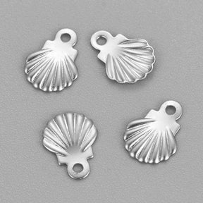 Muschelschalen Anhänger, Stahl, 7,5x5,5mm, 10 Stück - Uniq Perler - 11112543