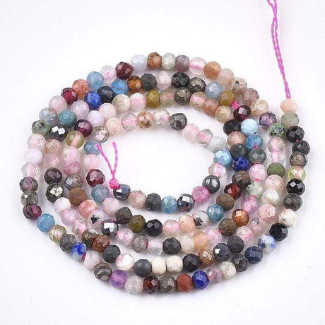 Naturstens Mix – Facetteret, Farve Mix (3x2mm) - Uniq Perler - 421545