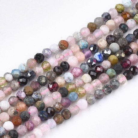 Naturstens Mix – Facetteret, Farve Mix (3x2mm) - Uniq Perler - 421545