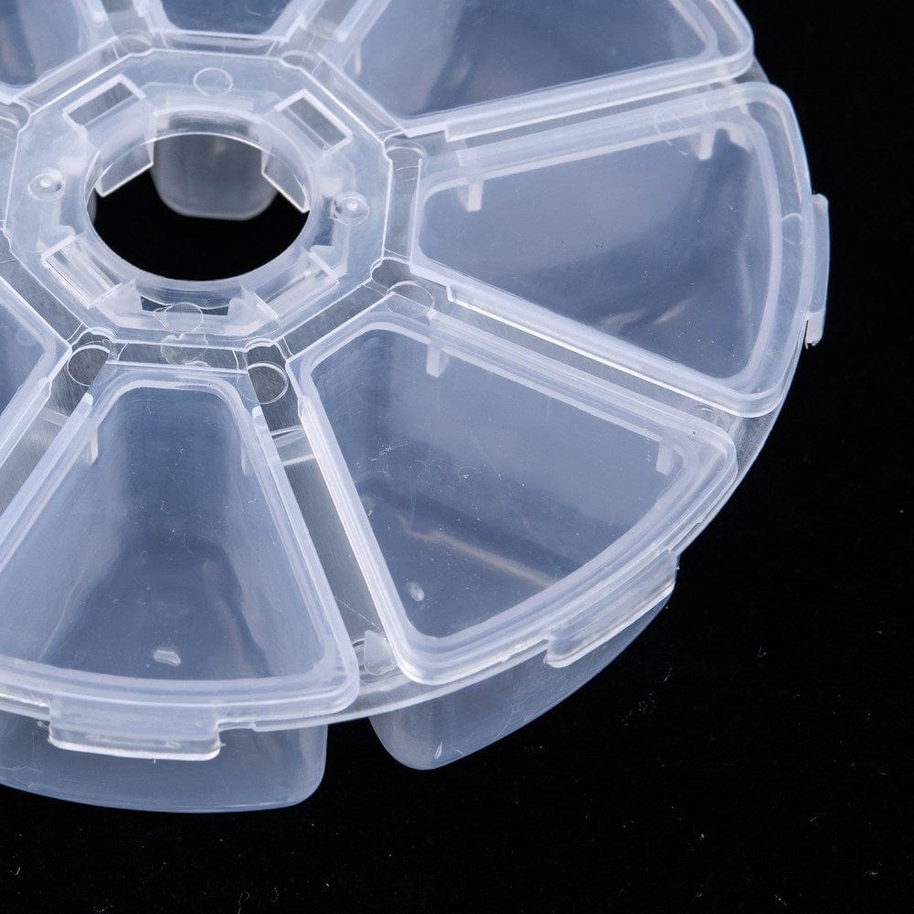 Opbevarings Rondel Med 8 Rum – Klar (10x10,5x2,8cm) - Uniq Perler - 0000007460