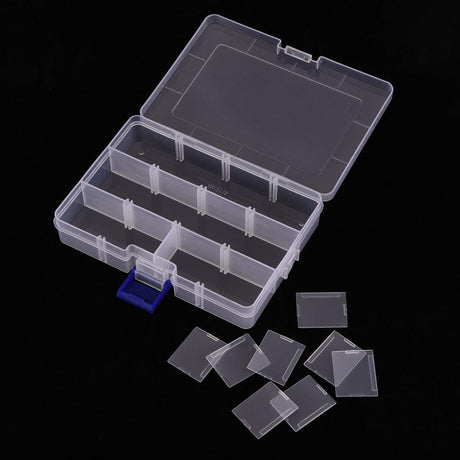 Opbevaringskasse Med 12 Rum – Klar (14,5x10x2,8cm) - Uniq Perler - 9429424