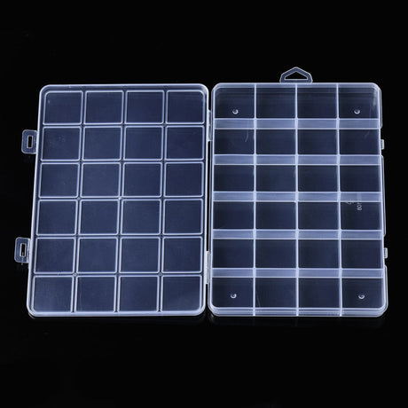 Opbevaringskasse Med 24 Rum - Klar (19x13x1,75cm) - Uniq Perler - 701234