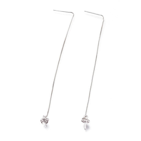 Ørekæde Med Pinch Bail – Platiniumfarvet Messing (109mm) - Uniq Perler - 408846