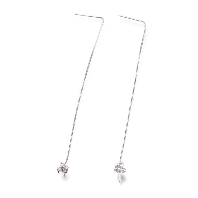 Ørekæde Med Pinch Bail – Platiniumfarvet Messing (109mm) - Uniq Perler - 408846