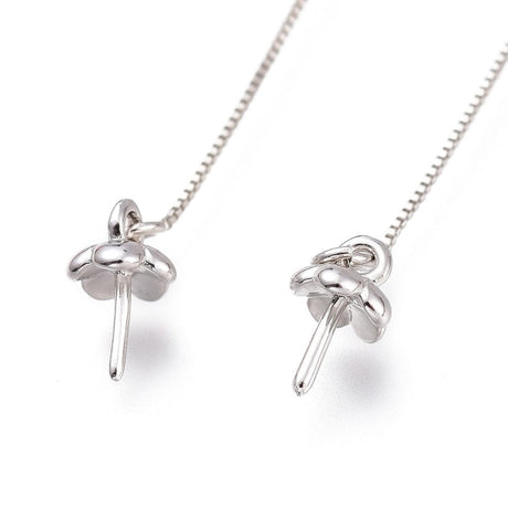 Ørekæde Med Pinch Bail – Platiniumfarvet Messing (109mm) - Uniq Perler - 408846