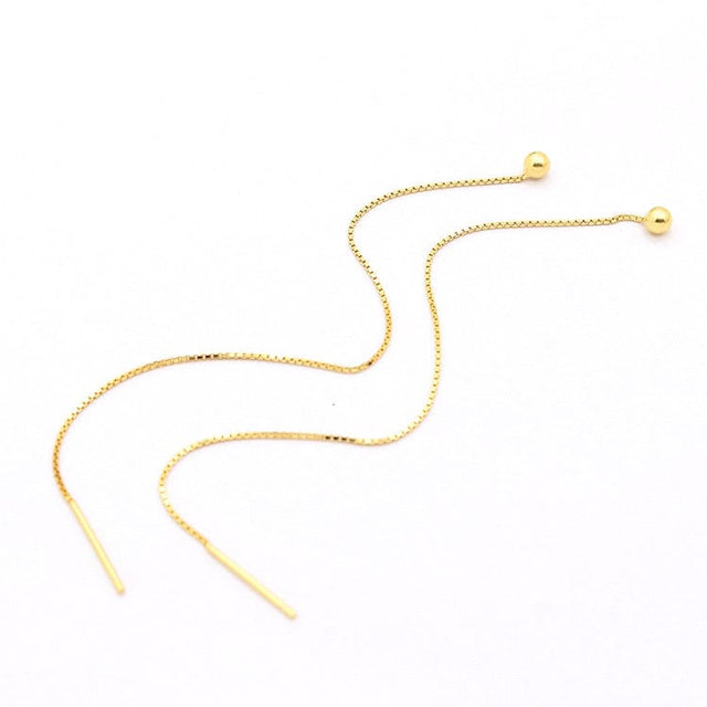 Ørekæde Med Stopper – Forgyldt Sterling Sølv 925 (80mm) - Uniq Perler - 2484838