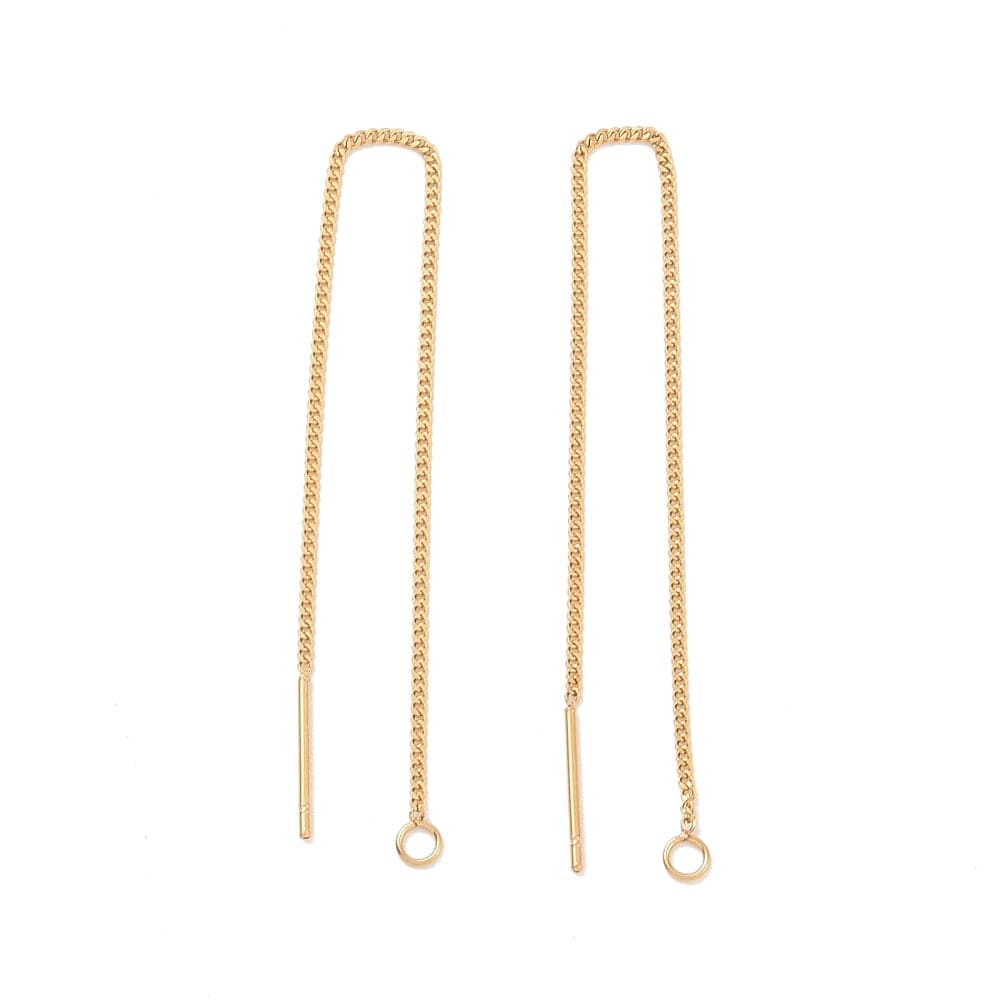 Ørekæder Med Øje – Forgyldt Stål (109mm), 25 Par - Uniq Perler - 263725