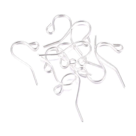 Ørekroge, Forsølvet, (17x12mm, 10 Par) - Uniq Perler - 0304048282