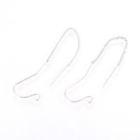 Ohrhaken Mit Kette, platinbeschichtet, (75mm) - Uniq Perler - 0000002123