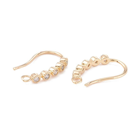 Ørekroge Med Klare Zirkonia Sten, 18K Forgyldt, (15x16x2mm) - Uniq Perler - 0023174165