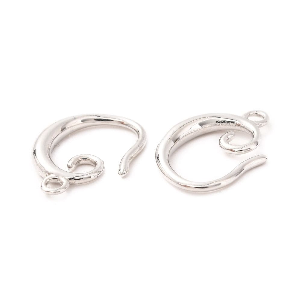 Ørekroge Med Loop Og Øje, Platinium Farvet, 15x10mm - Uniq Perler - 847456