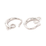 Ørekroge Med Loop Og Øje, Platinium Farvet, 15x10mm - Uniq Perler - 847456