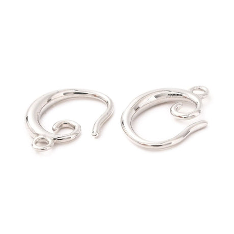 Ørekroge Med Loop Og Øje, Platinium Farvet, 15x10mm - Uniq Perler - 847456