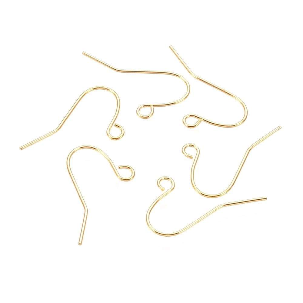 Ørekroge Med Øje – Forgyldt (17x12mm) - Uniq Perler - 546721