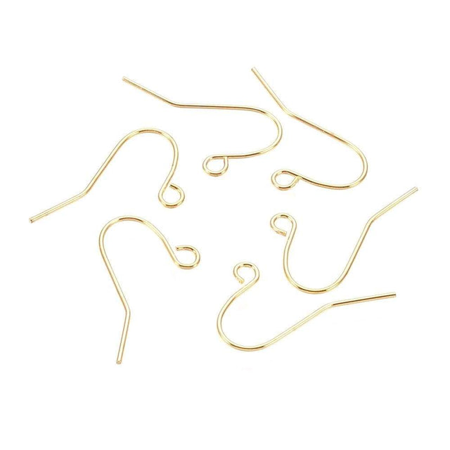 Ørekroge Med Øje – Forgyldt (17x12mm) - Uniq Perler - 546721