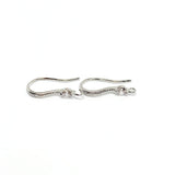 Ørekroge Med Zirkonia Sten – Platinium Belagt (19mm) - Uniq Perler - 292814