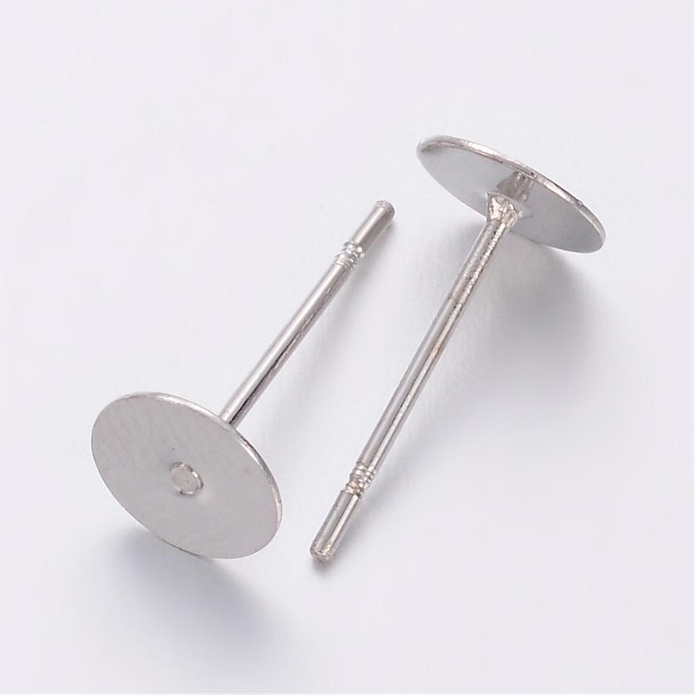 Ørestikkere Med Plade Til Pålimning, 12x3mm, (10 Par) - Uniq Perler - 0000006264