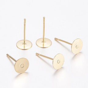 Örhängen för pålimning – 24K Förgylld Stål (6x0,3mm) 10 par - Uniq Perler - 19384838