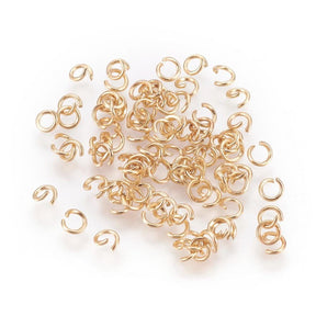 Ösken/O - Ringe – Öppen, Förgylld Mässing (4x0,5mm), 25 st - Uniq Perler - 527567