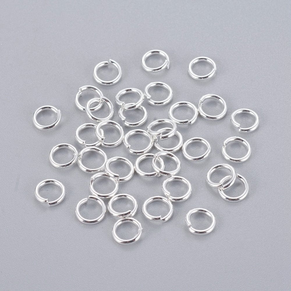 Øsken/O - Ringe – Åben, Forsølvet Stål (4x0,8mm) 20 stk - Uniq Perler - 1118864