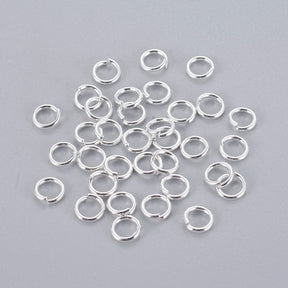 Øsken/O - Ringe – Åben, Forsølvet Stål (4x0,8mm) 20 stk - Uniq Perler - 1118864