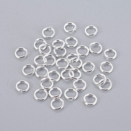 Øsken/O - Ringe – Åben, Forsølvet Stål (4x0,8mm) 20 stk - Uniq Perler - 1118864