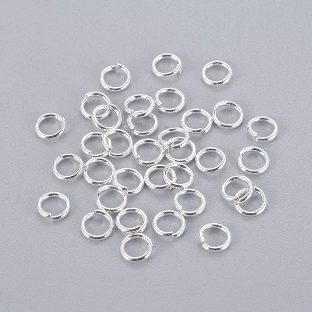 Øsken/O - Ringe – Åben, Forsølvet Stål (4x0,8mm) 20 stk - Uniq Perler - 1118864