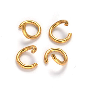 Øske/O - Ringer – Åpen, Vannfast Forgylt Stål (3x0,6mm), 20 stk - Uniq Perler - 116208