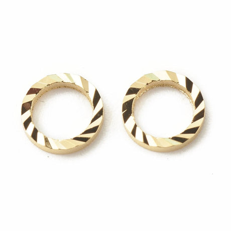 Øsken/O - Ringe Med Mønster – Lukket, 24K Forgyldt (6x1mm), 20 stk - Uniq Perler - 0000014072