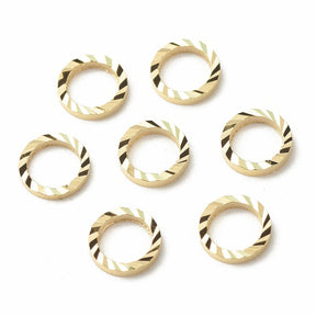 Ösken/O - Ringe Mit Muster – Geschlossen, 24K Vergoldet (6x1mm), 20 Stk - Uniq Perler - 0000014072