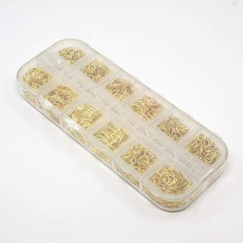 Øsken/O - Ringe Mix – Forgyldt (4 - 10mm) - Uniq Perler - 493858