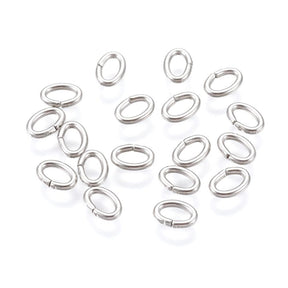 Jump ring/O - Rings – Oval, Water-resistant Steel (6x4x1mm), 20 pcs - Uniq Perler - 0000004309
