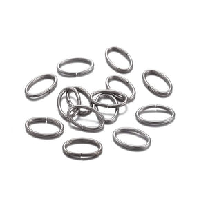 Øsken/O - Ringe – Ovale, Stål (8x5x0,8mm), 25 stk - Uniq Perler - 170173